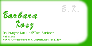 barbara kosz business card